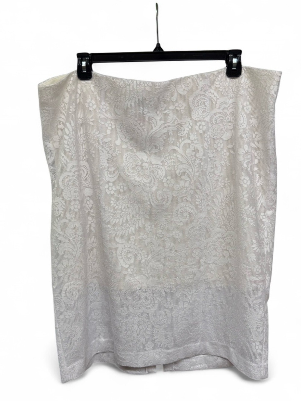 Alfani Plus Size 20W Soft White Floral Lace Overlay Pencil Skirt Lined